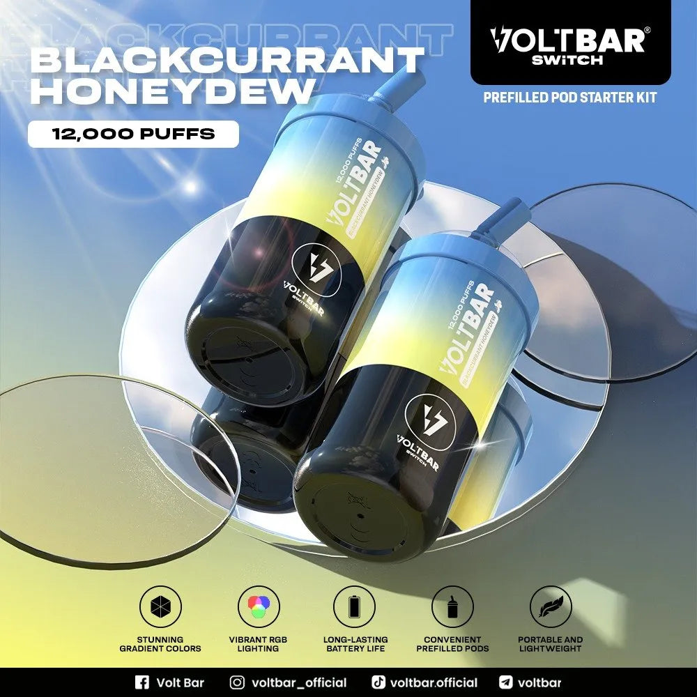 Voltbar Switch Vape – 12,000 Puffs, 30+ Flavors Available