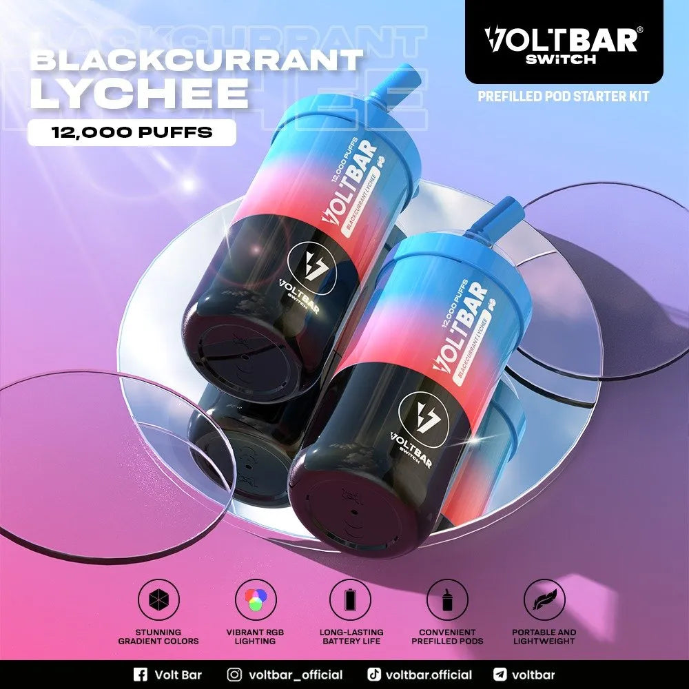Voltbar Switch Vape – 12,000 Puffs, 30+ Flavors Available