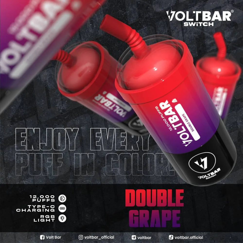 Voltbar Switch Vape – 12,000 Puffs, 30+ Flavors Available