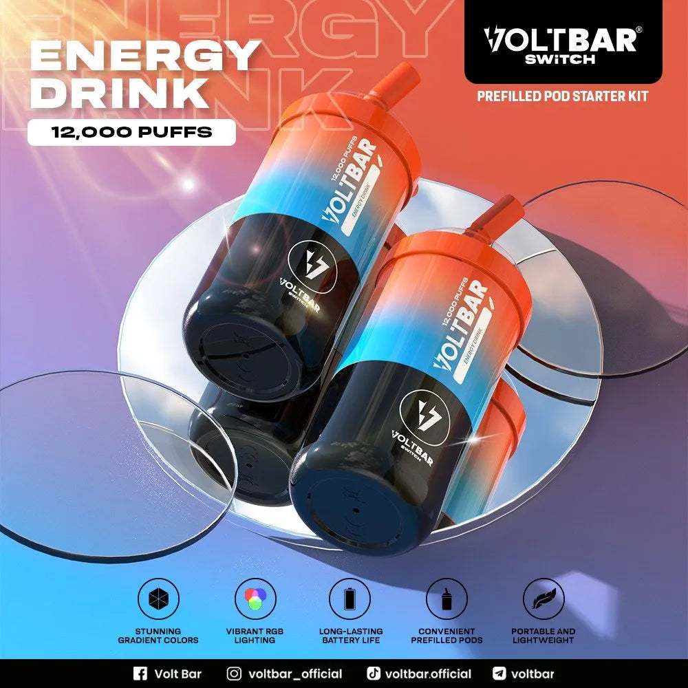 Voltbar Switch Vape – 12,000 Puffs, 30+ Flavors Available