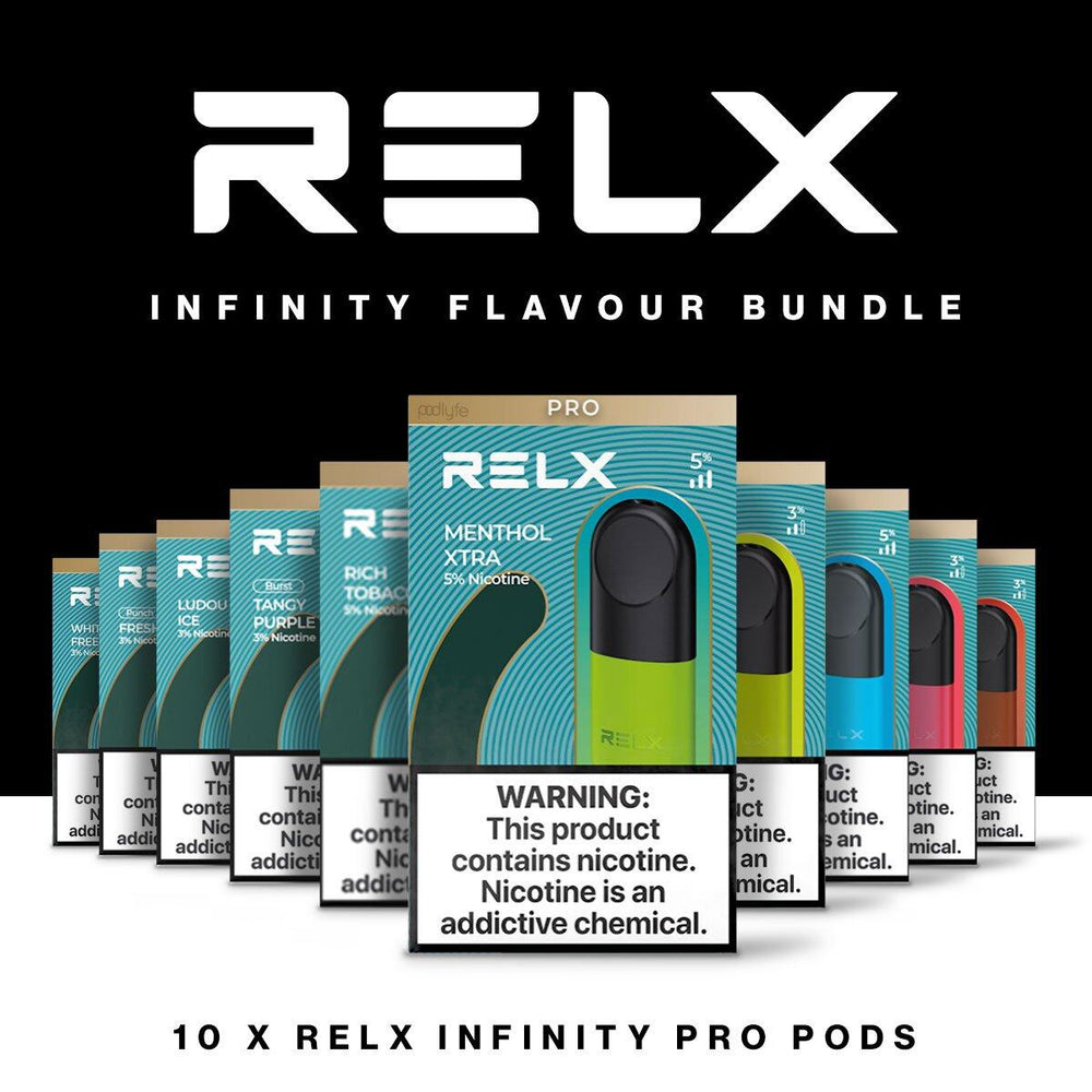  RELX INFINITY Flavor  - Nicotine 3% -  ▪ Fresh Red - Watermelon  ▪ Hawaiian Sunshine - Pineapple  ▪ Sunset Paradise - Guava  ▪ Sunny Sparkle - Orange  ▪ Golden Slice - Mango  ▪ Ludou Ice - Mungbean  ▪ Mellow Melody - Honeydew  ▪ White Freeze - Icy Slush  ▪ Exotic Passion - Passion Fruit  ▪ Garden's Heart - Strawberry  ▪ Dark Sparkle - Cola  ▪ Tangy Purple - Grape  ▪ Orchard Rounds - Peach  ▪ Crisp Green - Apple  ▪ Golden Crystal - Honey Grapefruit  